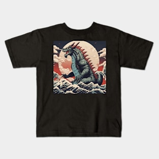 cool godzilla japanese artstyle Kids T-Shirt